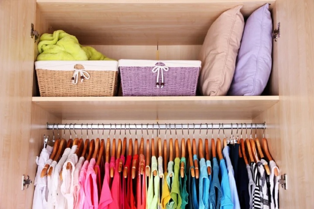 How do you organize a small storage closet