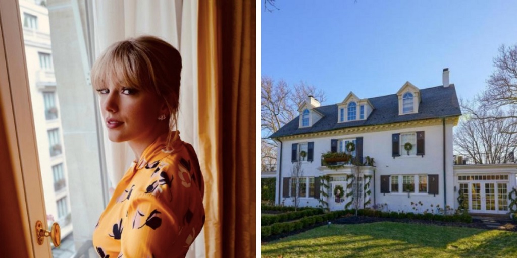 Where was taylor swift's childhood homes Christmas tree farm located
