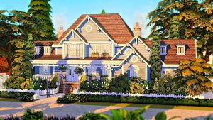 Screenshot of The Sims 4 Legacy Challenge showing multiple generations of a Sim family living together in a custom-built home