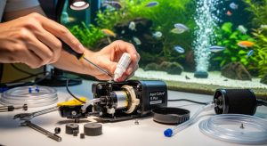 Replacing diaphragm inside aquarium air pump housing