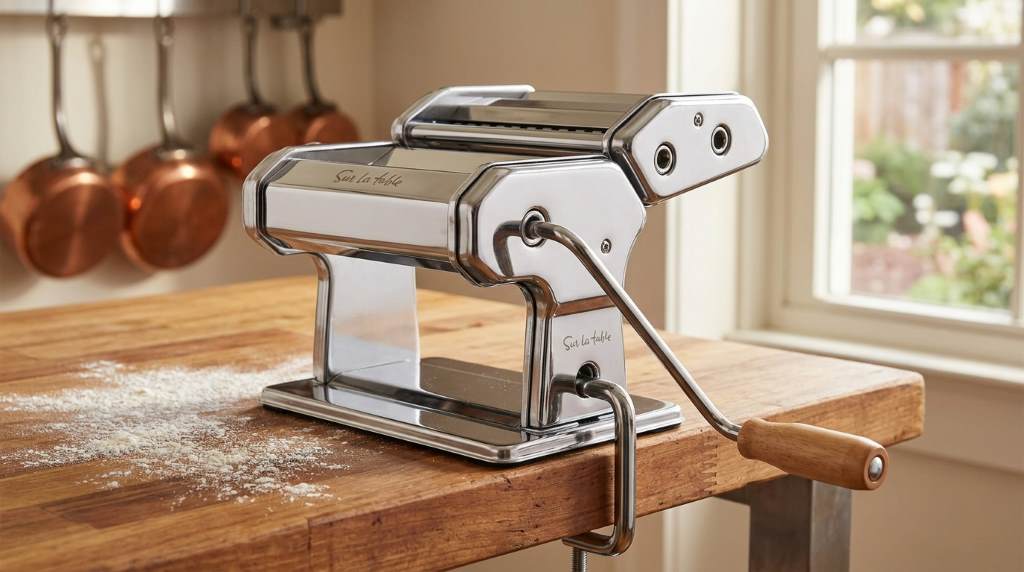 Homemade fettuccine made using Sur La Table Va Bene pasta maker